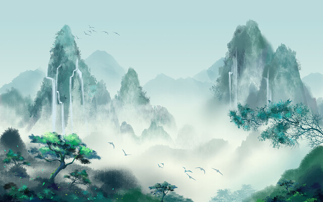 先秦诸子《诸子喻山水》